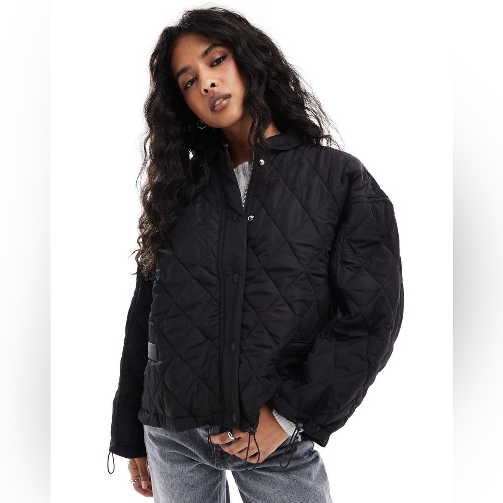 ZARA | Black Puffer Jacket with Stand-Up Collar